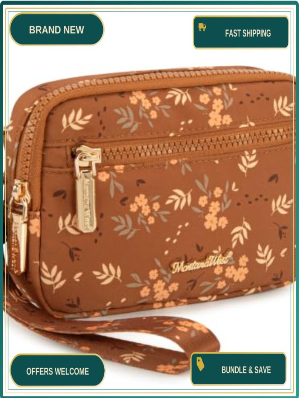 Montana West 3-Zip Wristlet Purses for Women RFID Crossbody Phone Wallet